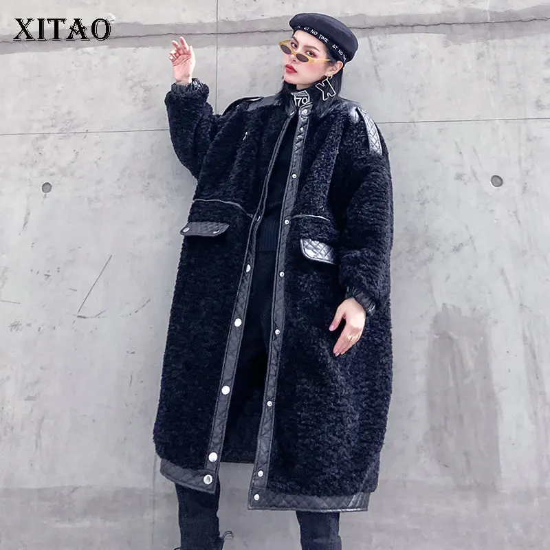 XITAO женская новая парка с одной грудью 2019 зимняя карманами полный рукав