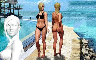 Unassambled 1/35 подставка для девочек с Bikiny статуэтка в виде набор миниатюрных моделей
