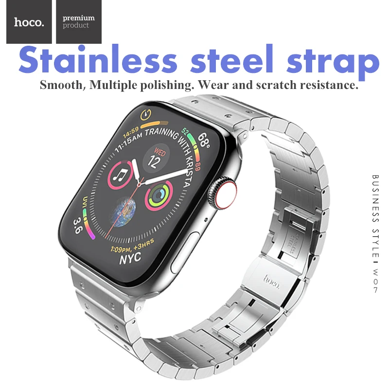 

HOCO Stainless Steel Strap For Apple Watch Band 8 7 6 5 4 3 2 1 strap Bracelet Sport Band for iWatch 41mm 45mm 40mm 44mm 38/42mm
