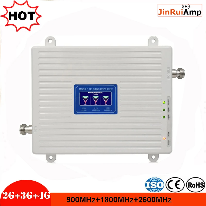 GSM 900 DCS/LTE 1800 FDD LTE 2600 2G 3G 4G трехдиапазонный ретранслятор мобильного сигнала с