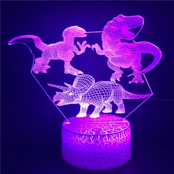 

Alarm Clock Base Jurassic World The Dinosaur Animal Led Night Light Touch Sensor Lamp Bluetooth Multi-color with Remote for Baby