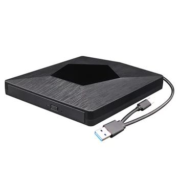 

External Dvd Drive Burner Ultra Slim USB 3.0 and Type-C Cd Dvd Burner Player for Mac Os, Windows Xp/7/8/10, Laptop Pc