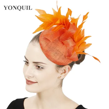 

4 layer Nice sinamay wedding headpiece vintage fascinator hat hoops accessory with headband bridal party headpiece High quality