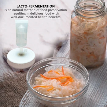 

4Pc Mouth Mason Jars Lids Fermenting Lids with Airlocks Fermentation Kit for Making Sauerkraut in Wide Mouth Mason Jars