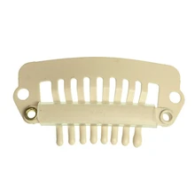 20pcs creamy-white Eight-tooth Clip for hair extension snap clip for DIY use(creamy-white) 28MM M