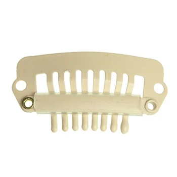 

20pcs creamy-white Eight-tooth Clip for hair extension snap clip for DIY use(creamy-white) 28MM M