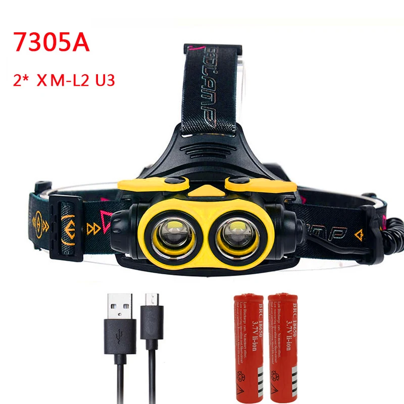 Option E Litwod z307305A 8000LM светодиодный налобный фонарь XM-L2 U3 4 режима Перезаряжаемые головной светильник фара Точечный светильник головной светильник 2*18650 Батарея - Испускаемый цвет: Option E