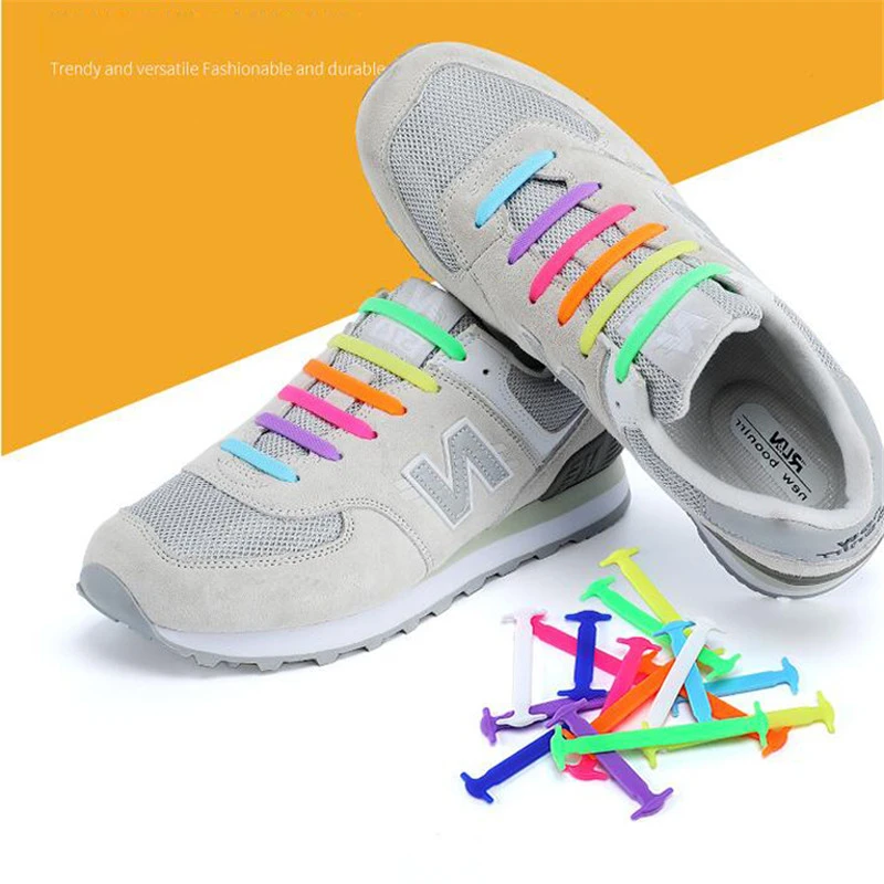 Niño bebé de de los cordones de zapatos atar cordones 12 unids/lote de encaje elástico cordón creativo perezoso de cordones de goma encaje|Cordones de zapatos| - AliExpress