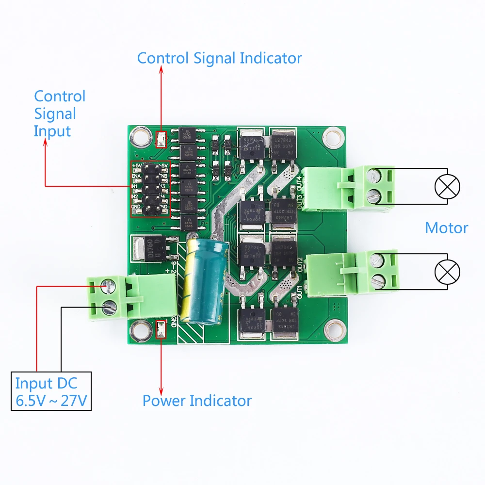 DC 12V 24V 7A 160W 2CH Dua DC модуль драйвера двигателя L298 Высокая мощность вперед обратный контроллер
