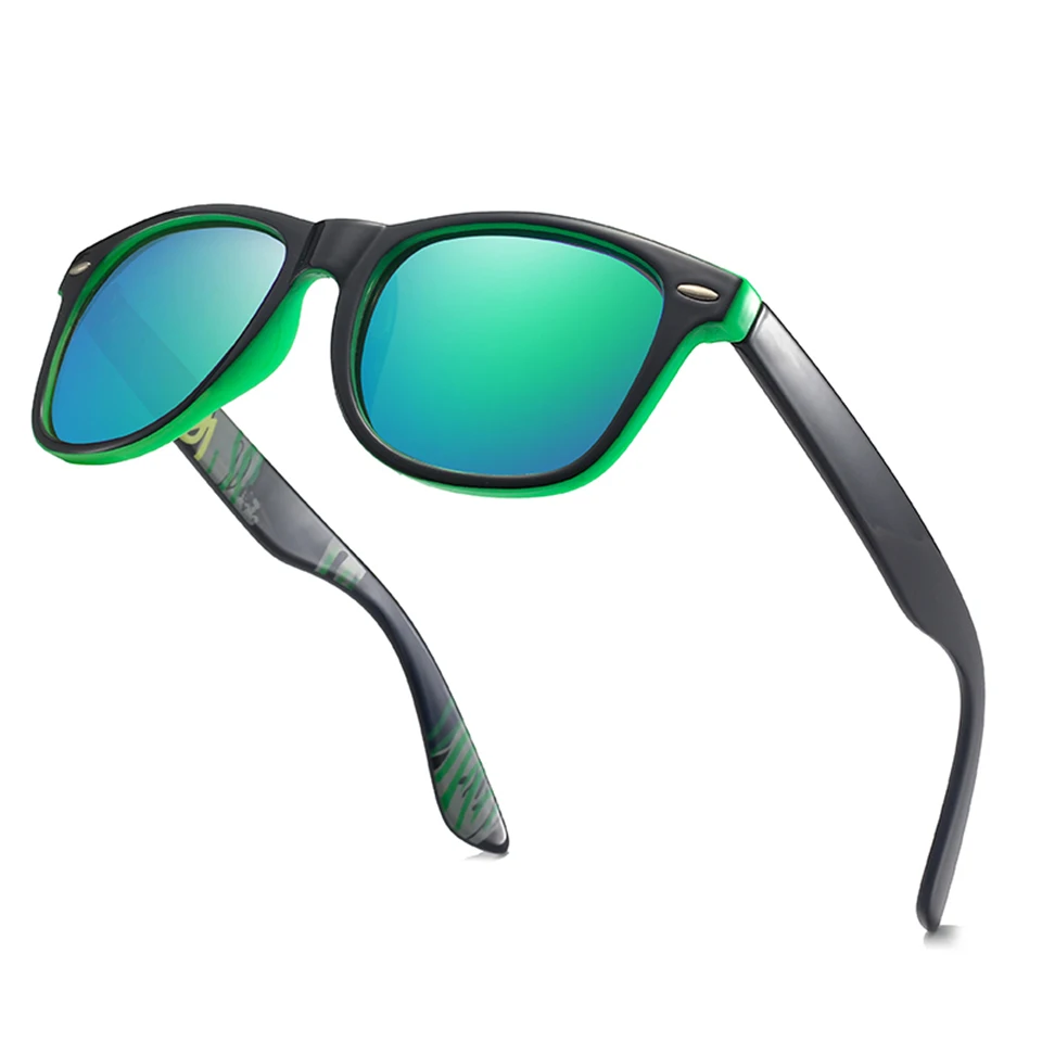 ELITERA Классические поляризованные солнцезащитные очки для мужчин и женщин фирменный дизайн вождения квадратная оправа солнцезащитные очки UV400 - Цвет линз: black green