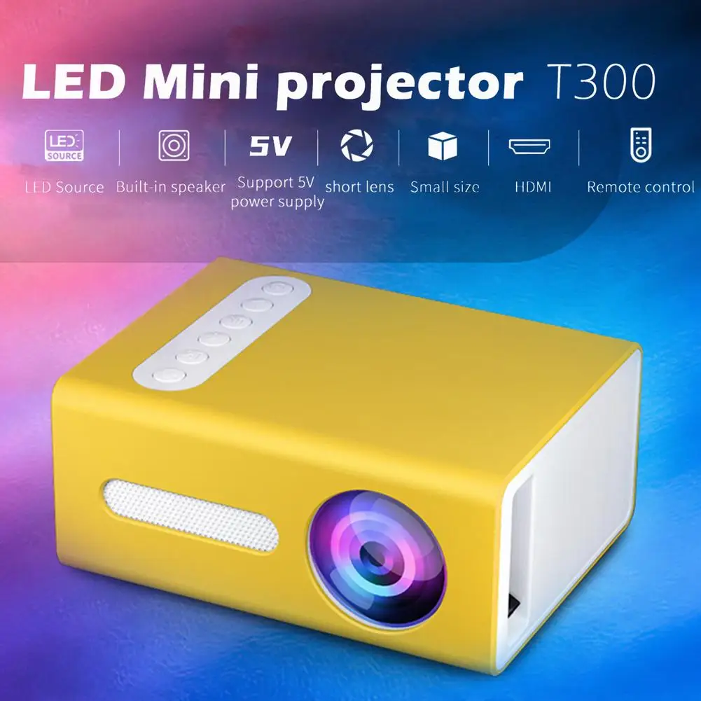 

Rondaful T300 LED Mini Projector 320x240 Pixels Support 1080P HDMI USB Audio Portable Projector Home Media Video Player