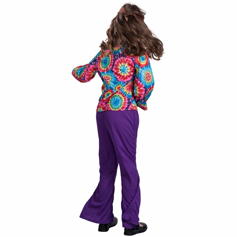 Мужской карнавальный костюм на Хеллоуин в стиле ретро 70 s Hippie Peace and Love детский