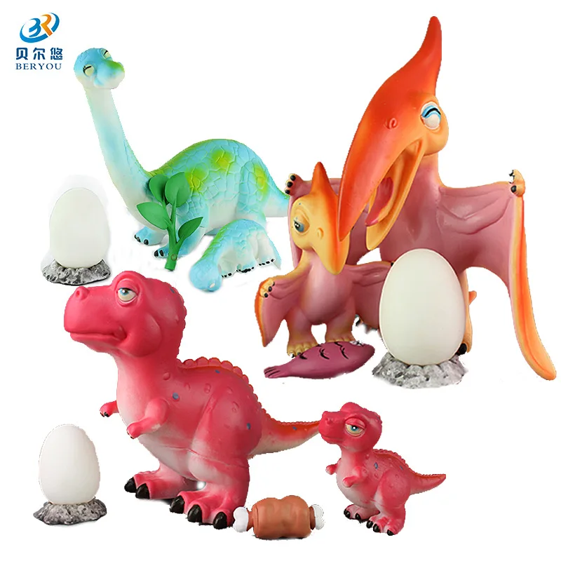 New Style Simulated Dinosaur Models Toy Soft Silcone Picture Dinosaur Egg T-Rex Pterosaurs Children'S Educational Play