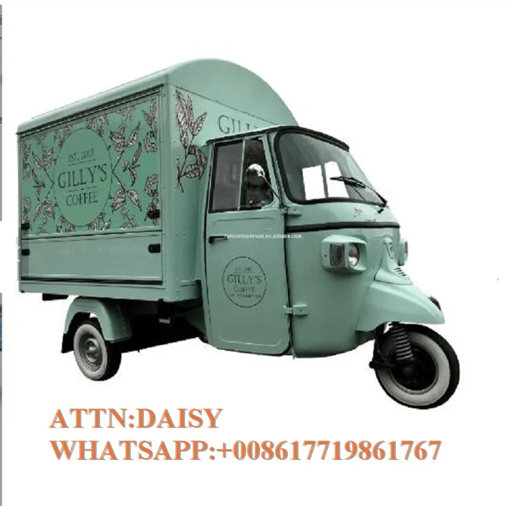 Новое поступление piaggio ape tuk обеденный кофе барбекю грузовик трехколесный тележки для еды в США