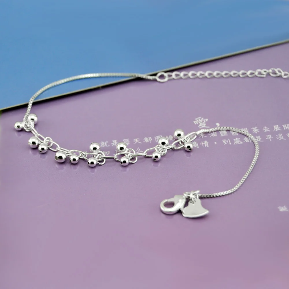 Bohemia Foot Beach Grape Cherry Drop Anklets For Women Girl New Fashion 925 Sterling Silver Leg Chain Jewelry Gift Party