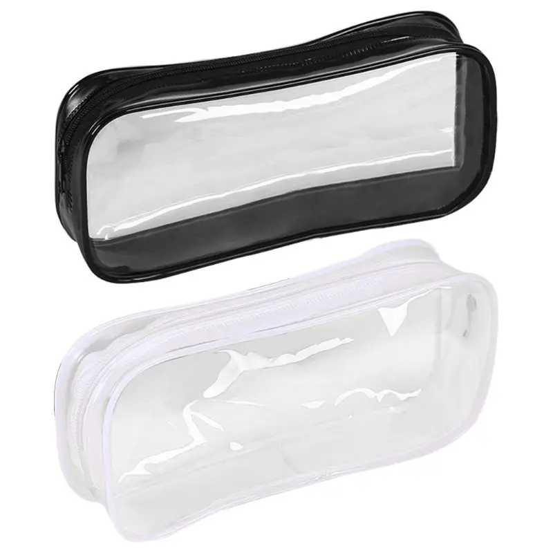

Portable PVC Pencil Case Travel Toiletry Bag Big Capacity Stationery Pencil Bag