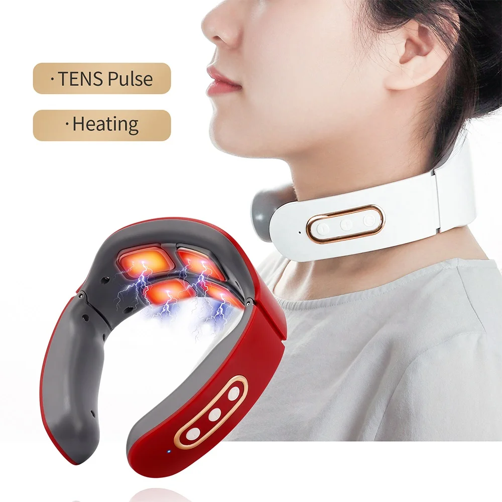 Smart Electric Neck Massager TENS Pulse Neck Back Massage Heating Compress Relief Cervical Vertebra Relief Relaxation Machine