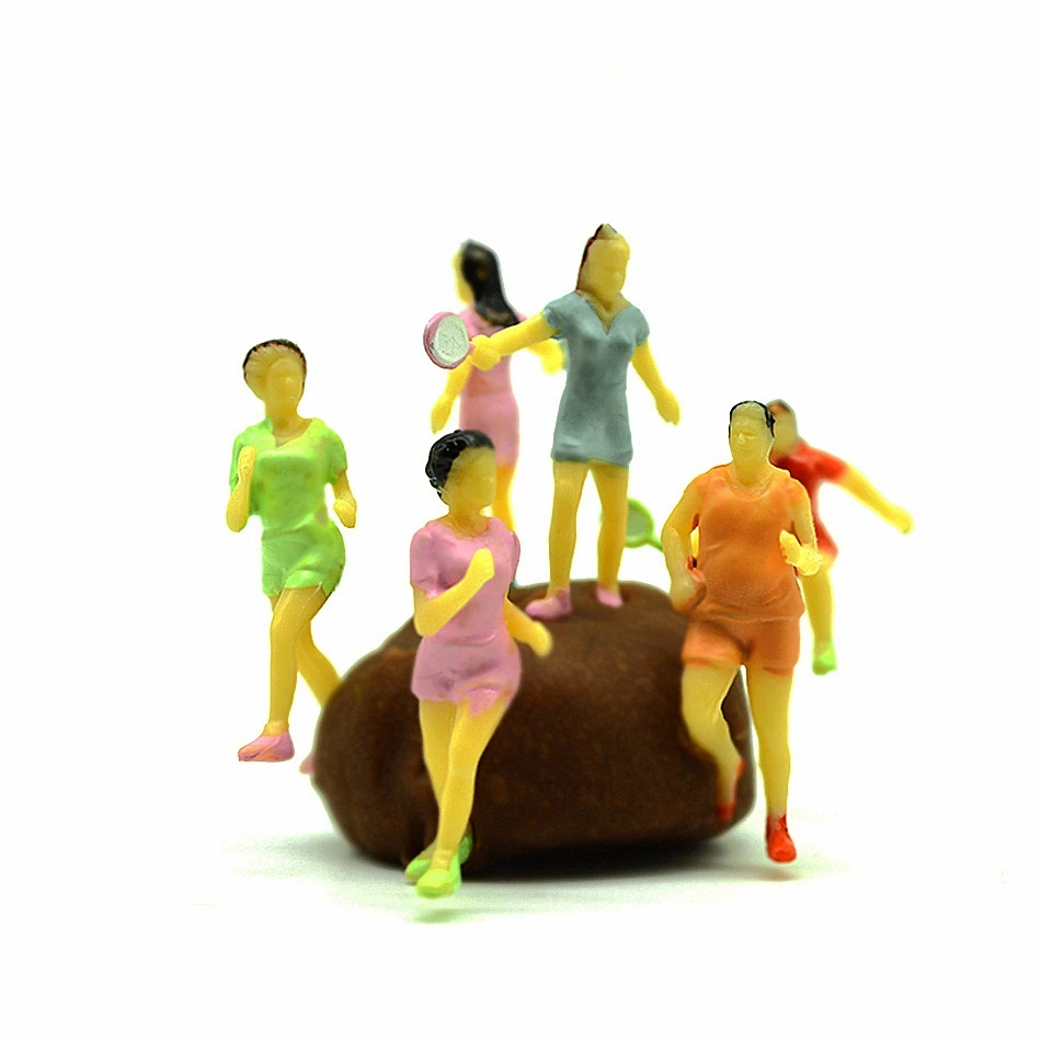 

50pcs 1/50 diorama color model sports figures sandtable toys miniature architecture sporting people for model palyground scene