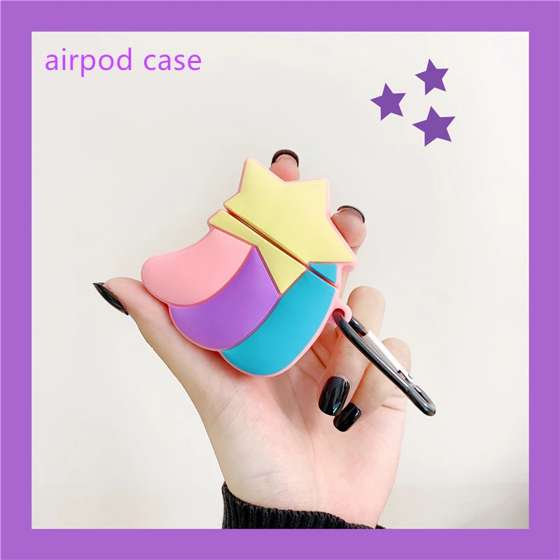 Для AirPods чехол для Apple 3D Мультяшные стежки корпусы гарнитурные для Airpods 2 силиконовый чехол милые аксессуары Защитные Чехлы Брелок - Цвет: As the pic show