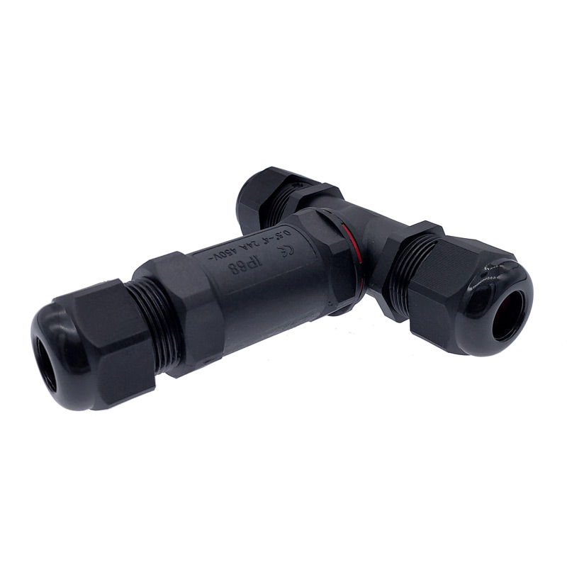 T branch T-type quick tee connectors IP68 waterproof connector 2/3/4/5pin cable wire gland sleeve connector