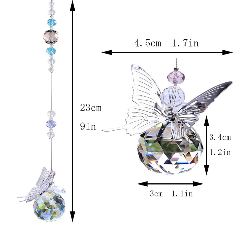 1 х хрустальный шар бабочка подвеска DIY автомобиль домашний Рождественский Свадебный декор