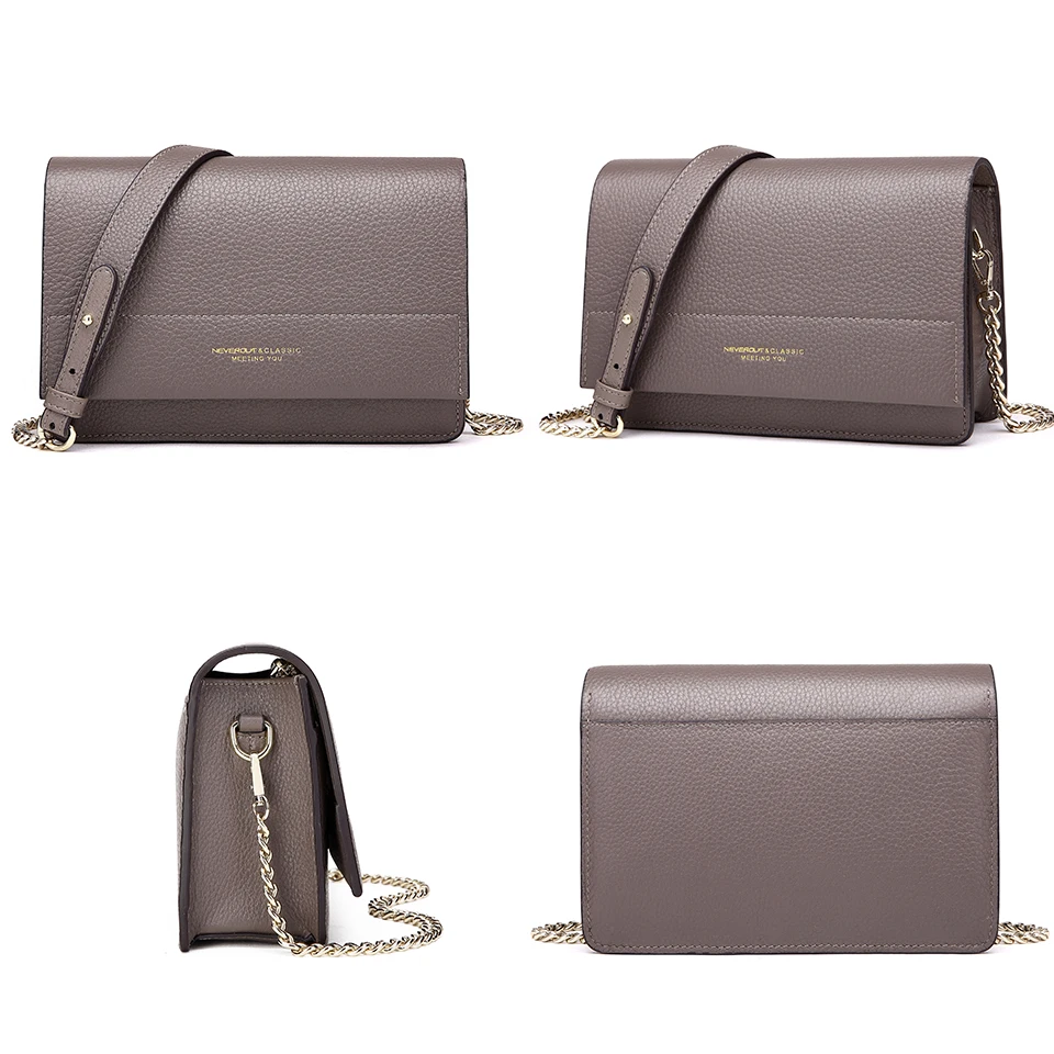 Сумка мессенджер NEVEROUT из мягкой натуральной кожи маленькая однотонная мини