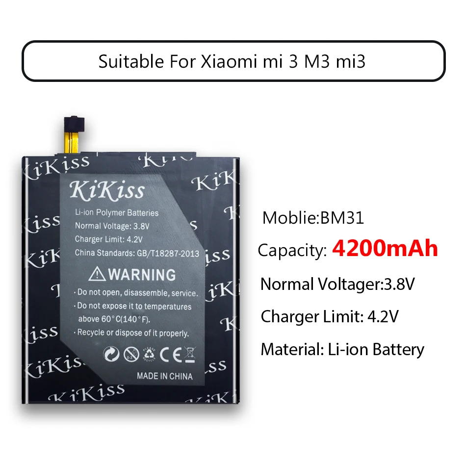 Для xiaomi BM31 bm31 батарея для xiaomi mi3 батарея 4200 мАч батарея для xiaomi 3 m3 смартфон 4200 мАч