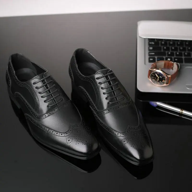 Men Formal Shoes fashion Oxford Shoes Men's retro business shoes Men Dress Large size