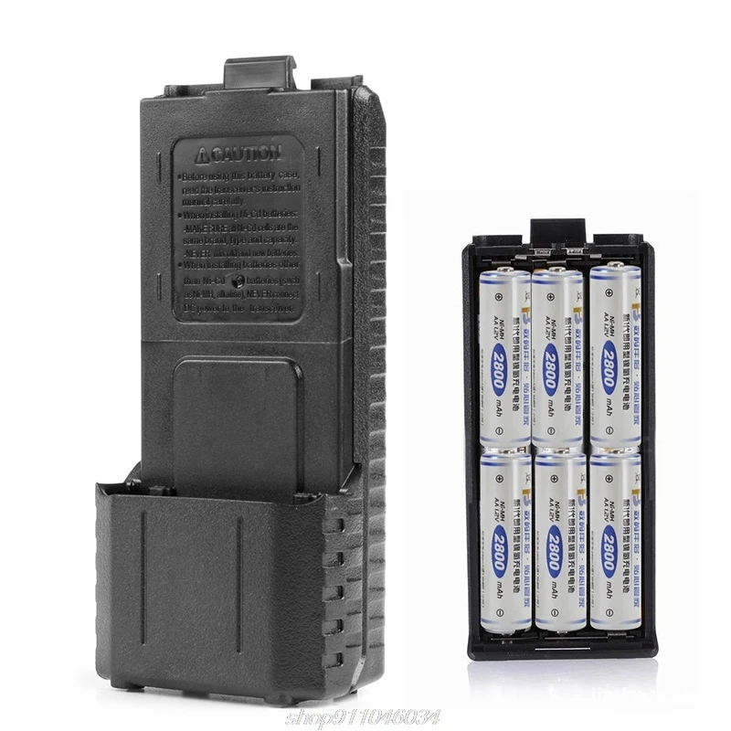 6xAA Батарея чехол в виде ракушки коробка для двухстороннее радио UV-5R UV-5RE плюс