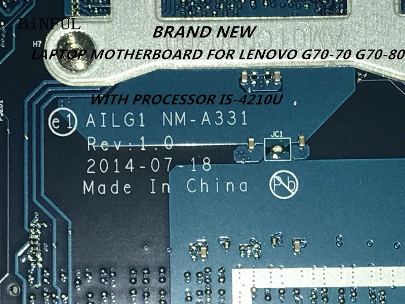 

Быстрая доставка, системная плата AILG1 для ноутбука Lenovo NM-A331, системная плата, процессор G70-80 GT920M, 2 Гб