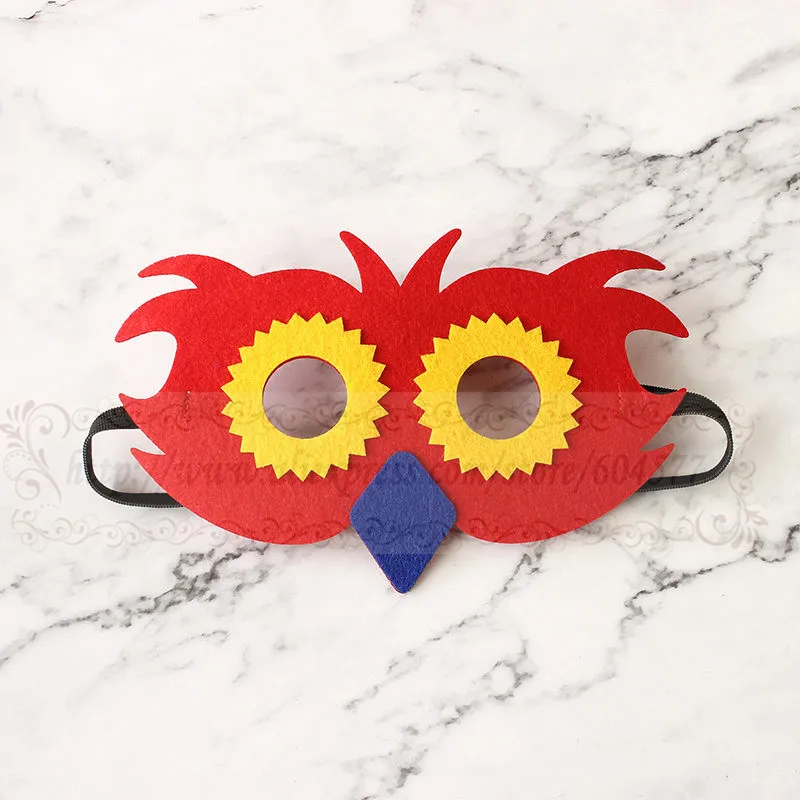 M52-Owl-mask Костюмы животных; маски для детей на Хэллоуин; вечерние фетровые маски для костюмированной вечеринки для мальчиков и девочек с изображением волка и тигра - Цвет: M52-Owl-mask