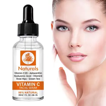

Hyaluronic Acid Face Serum Shrink Pore Vitamin C Whitening Skin Repair Acne 30ml Moisturizing Control Oil U8X4