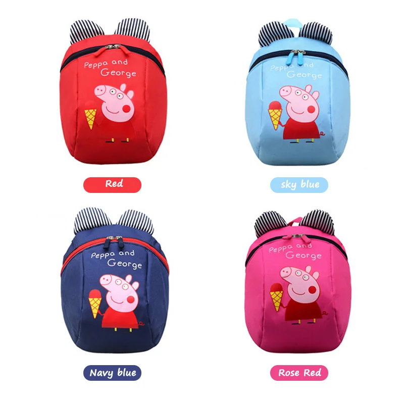 Новая детская Холщовая Сумка для мальчиков и девочек Peppa Pig, школьная сумка, кошелек для детского сада, рюкзак с защитой от потери тяги