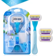 Blue Lady персонализированные женские бикини лезвия для тела бритва безопасность красота руководство 4 слоя нержавеющая сталь лезвие для бритья Rasoir