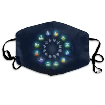 

Zodiac Circle Unisex Mask Indoor Outdoor Cycling Camping Travel Windproof Sun Anti Dust Mask Mouth with Adjustable Ear Loops
