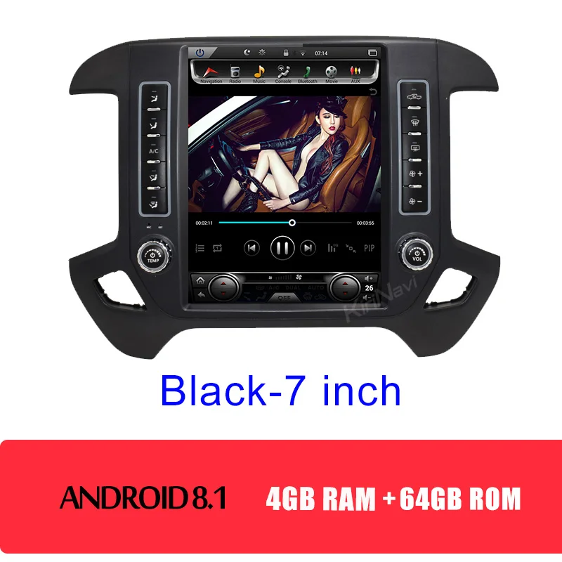 KiriNavi 12,1 ''1 Din Android 8,1 автомобильный Радио gps навигация для Chevrolet Silverado GMC автомобильный Dvd мультимедийный плеер WIFi - Цвет: android car radio