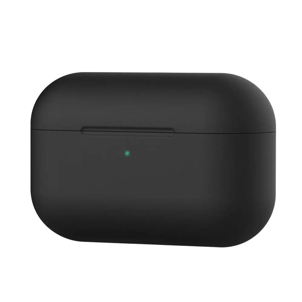 Силиконовый чехол Защитный чехол для Apple Airpods pro TWS blutooth наушники мягкий Air pods pro защитный чехол s крюк для наушников - Цвет: Черный