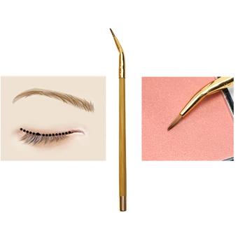

Makeup Brushes Small Single Head Bending Thin Eyeliner Brush Weasel Hair Bamboo Handle Eye Makeup Beauty Cosmetic Brushes Tools
