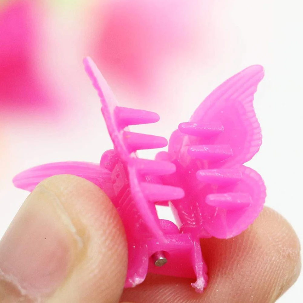 100Pcs Kids Candy Color Butterfly Hairpins Bangs Clips Barrette Hair Accessory