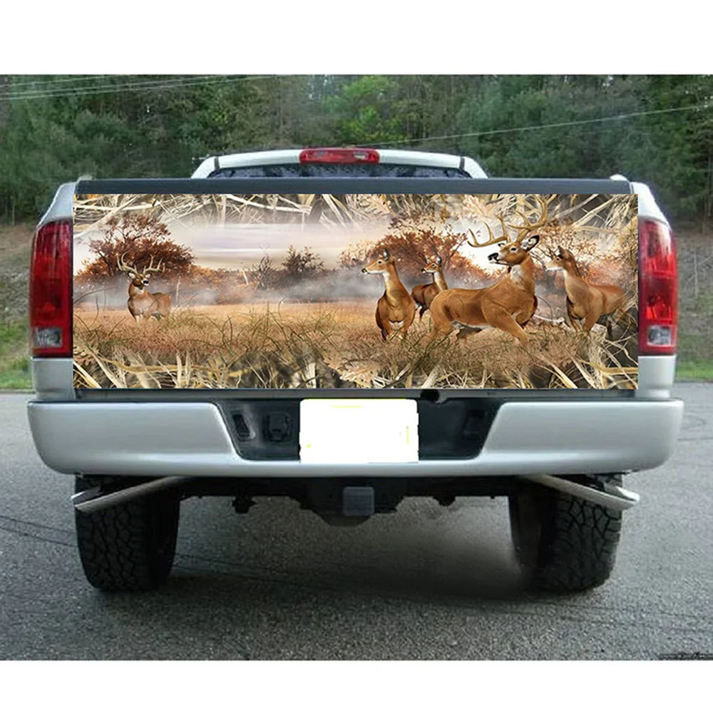 Whitetail Buck Tallgrass Camo Hunting Tailgate Graphic Decal Pickup Truck car rear door