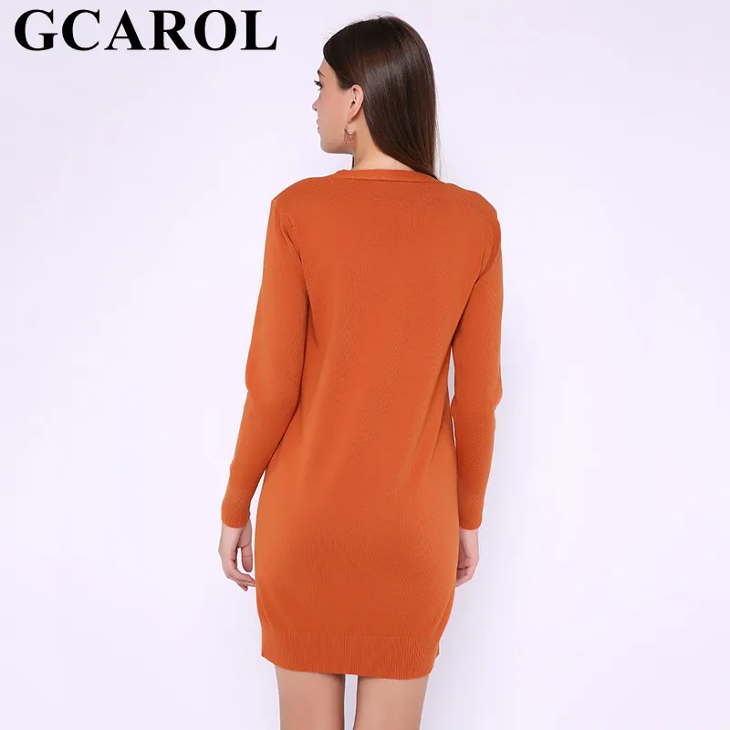 GCAROL осенне-зимний женский кардиган с v-образным вырезом однобортный длинный Повседневный вязаный свитер уличная теплая одежда больших размеров 3XL 6 цветов