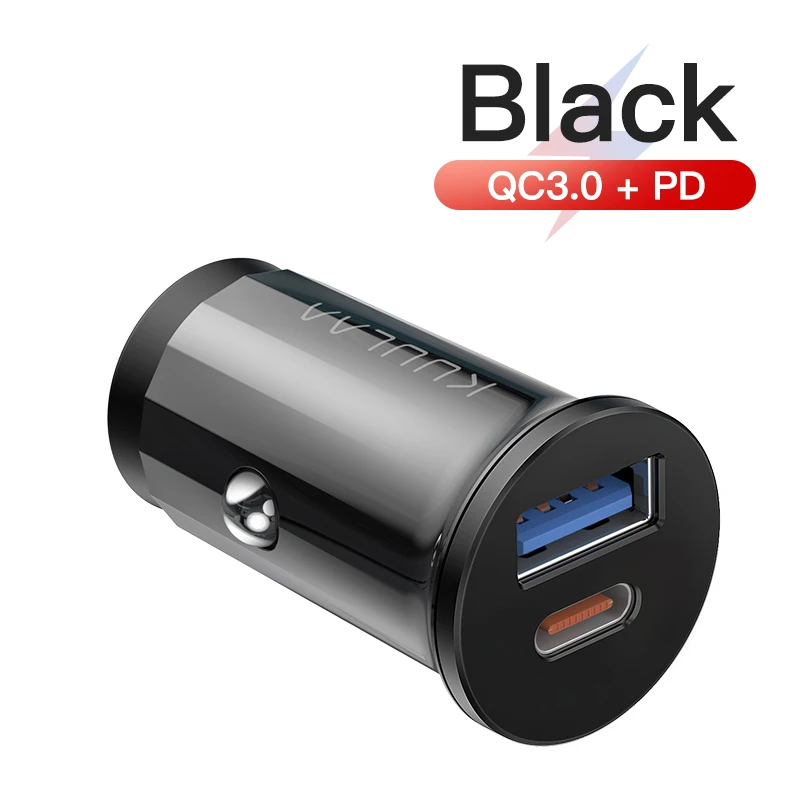 QC PD Black KUULAA Quick Charge 4,0 48 Вт QC PD 3,0 Автомобильное зарядное устройство для samsung S10 9 Быстрая автомобильная зарядка для Xiaomi iPhone usb ЗУ для мобильного телефона - Тип штекера: QC PD Black
