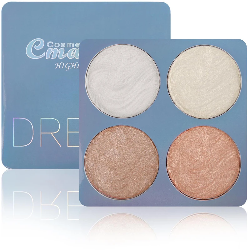 4-color professional contour makeup powder highlighter eyeshadow fluorescent shiny highlighter palette cosmetics face makeup
