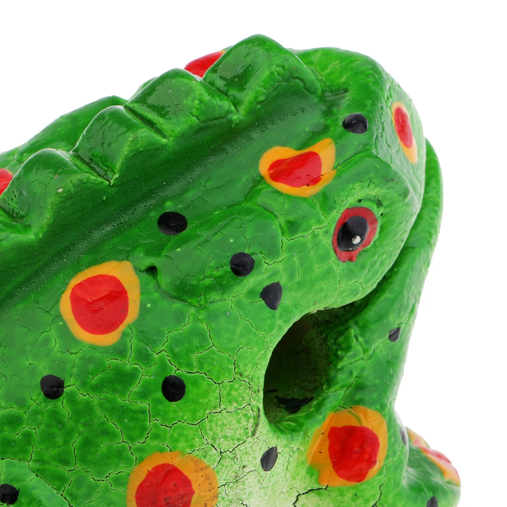 Traditional Craft Wood Luck Frog Home Office Decoration Kids Musical Toys -Green