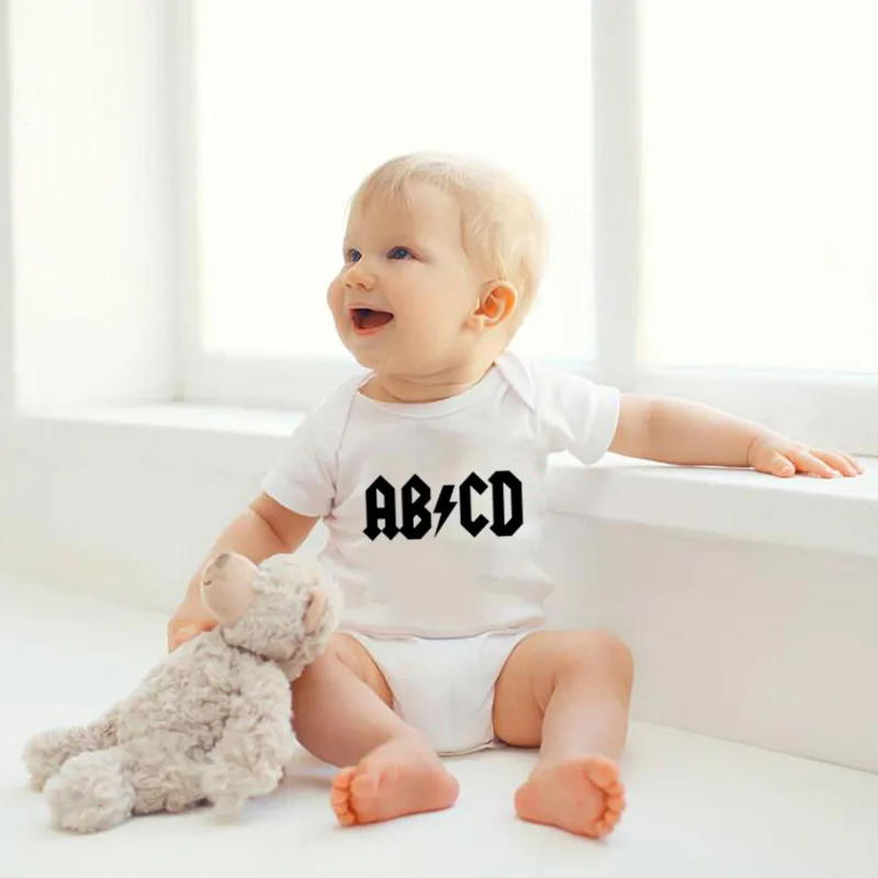 С милым буквенным принтом ABCD и с принтом для малышей; Костюмы хлопковая одежда для малышей Одежда для новорожденных, боди для девочек и мальчиков, Экипировка Одежда комбинезон на возраст от 0 до 18 месяцев