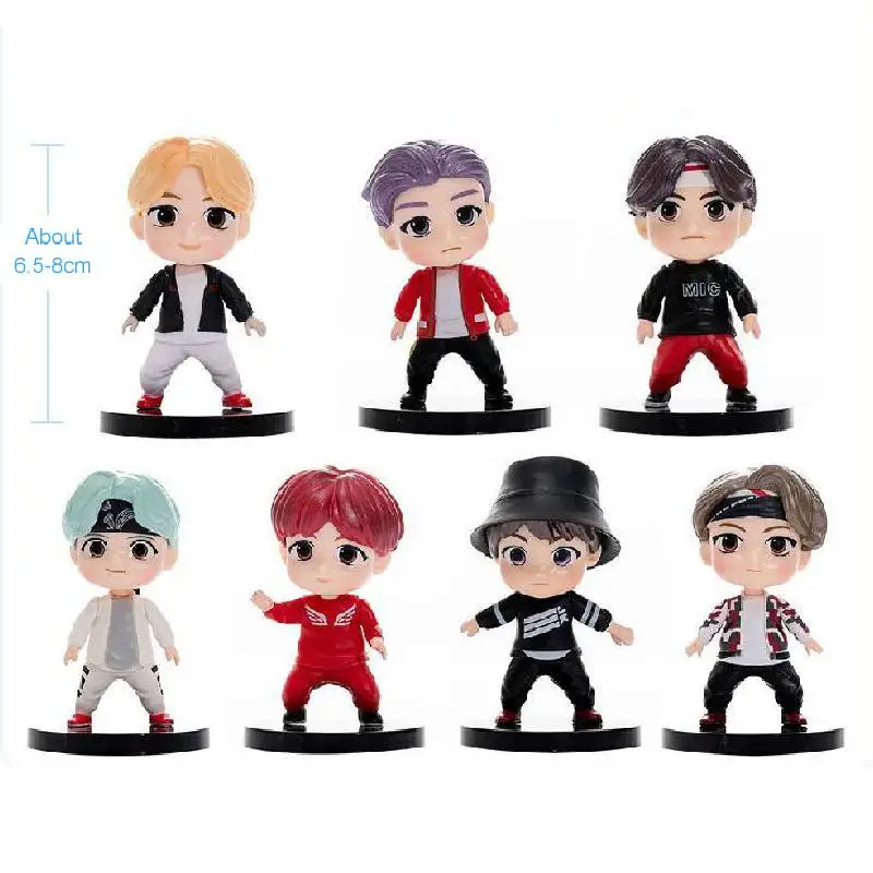 YDDM BTS Mini Idole Muñeca Set con Jungkook V Jin Suga Jin Jin J-Hope RM RM Luxury Figurine Crafts Toys Remembrance for Jungkook Regalo 