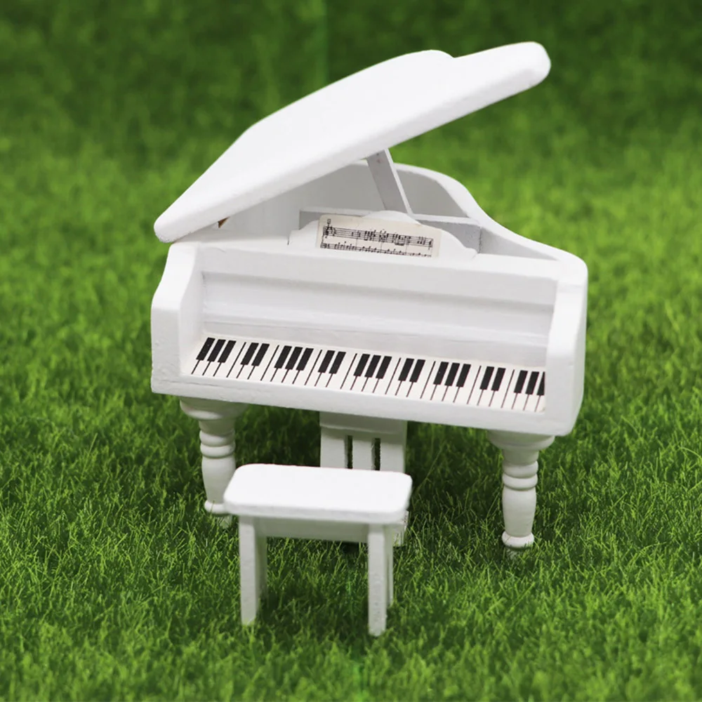 Miniatur Konzertflügel Klavier mit Stuhl Mini Musikinstrument Dekoration