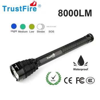 

TrustFire J18 LED Flashlight Aluminum Alloy LED Torch Light Outdoor Camping Hunting Waterproof 8000LM Electric Torch