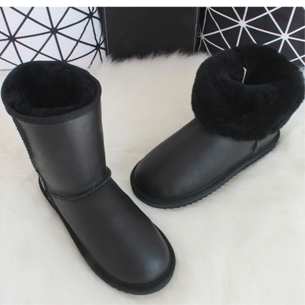 Женские сапоги из натуральной овечьей кожи до середины икры|sheepskin boots|sheepskin boots
