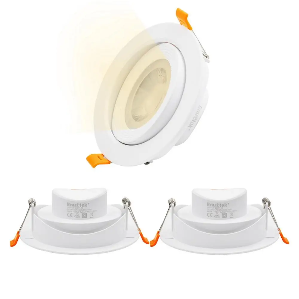 3 Lamps Warm White Directional 12W LED Recessed Ceiling Spotlight Vaulted Ceiling LED Cool White 5000K 4 Inch Rotatable Downlight AC100~240V - Испускаемый цвет: 3 Lamps Warm White